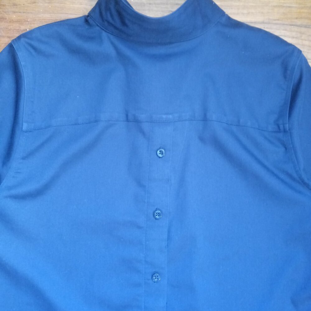 CHICO'S no iron chic stretch tunic shirt in navy (US4-6/US16) - Picture 11 of 16